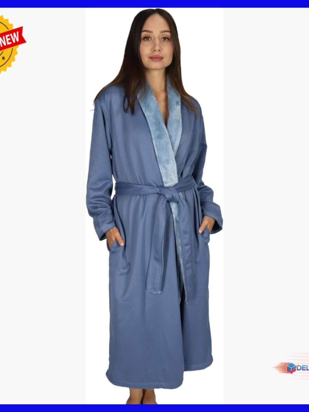 Luxury Unisex Spa Robe Microfiber Shimmer Lined Shawl Collar